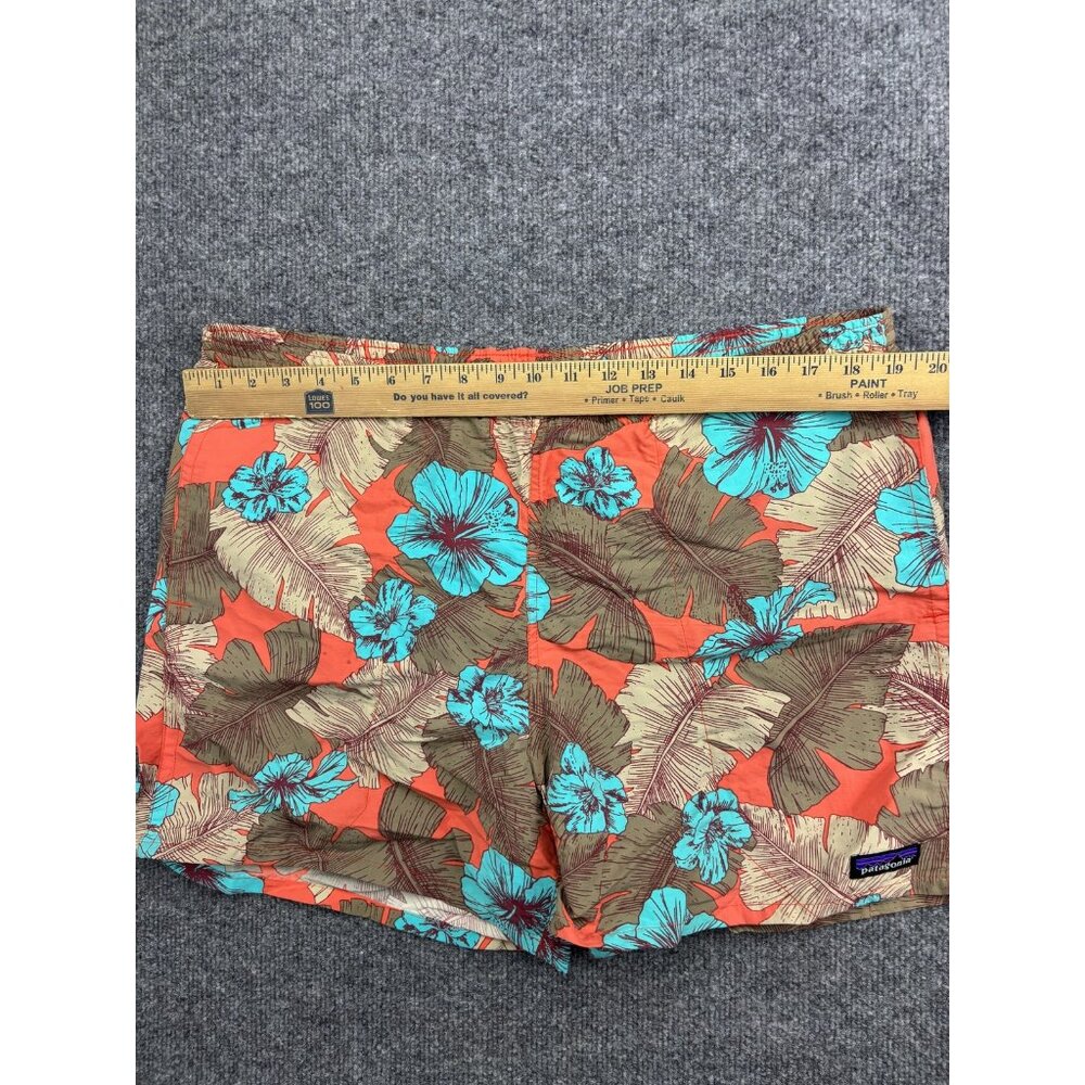 Patagonia Baggies Shorts Mens Medium Orange Floral‎ Hawaiian Mesh Lined Nylon - Picture 4 of 7